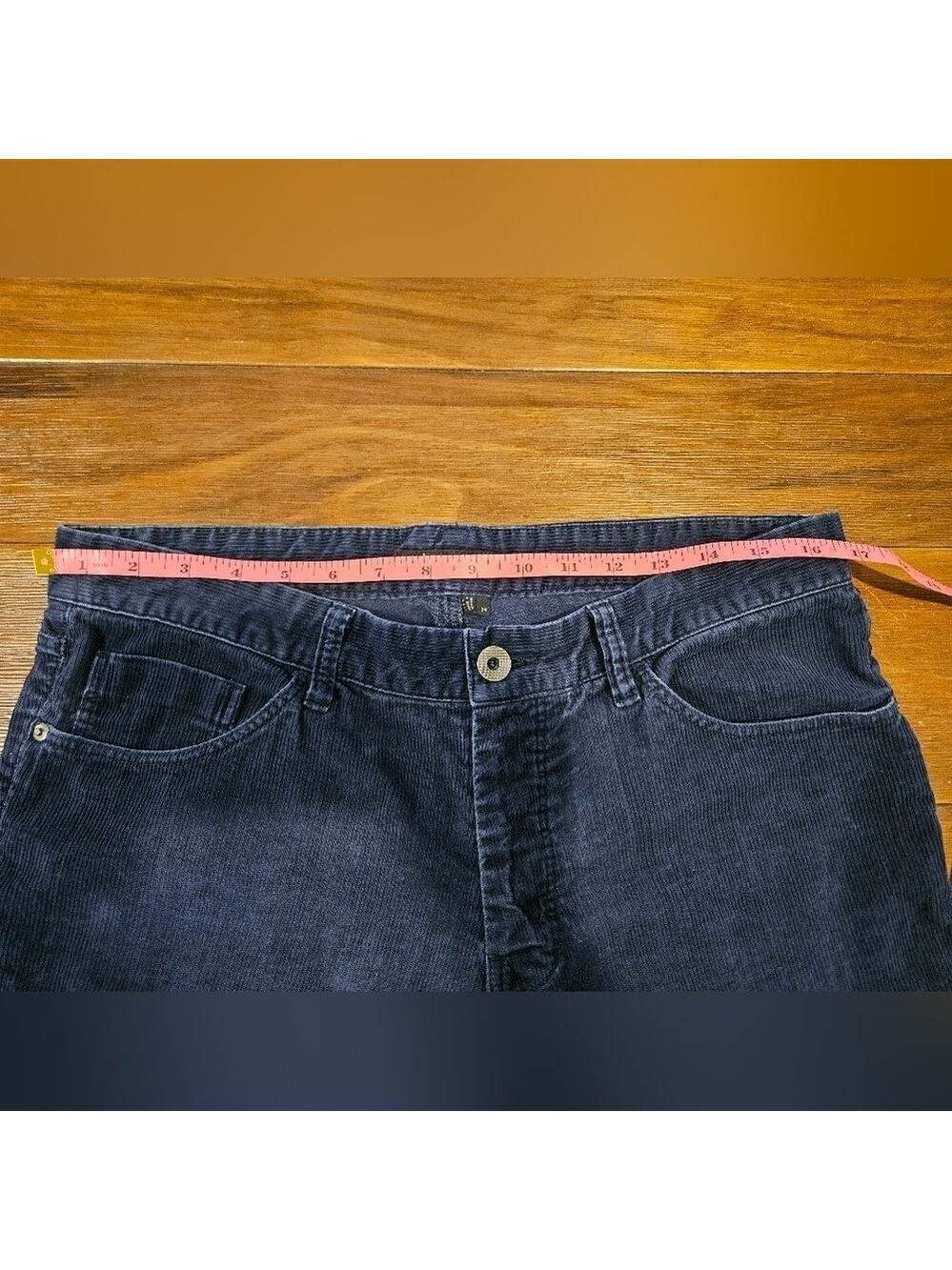 THEORY WOMEN'S NAVY BLUE ZIGGY SLIM LEG MID-RISE CORDUROY PANTS SIZE 34 - Picture 6 of 8